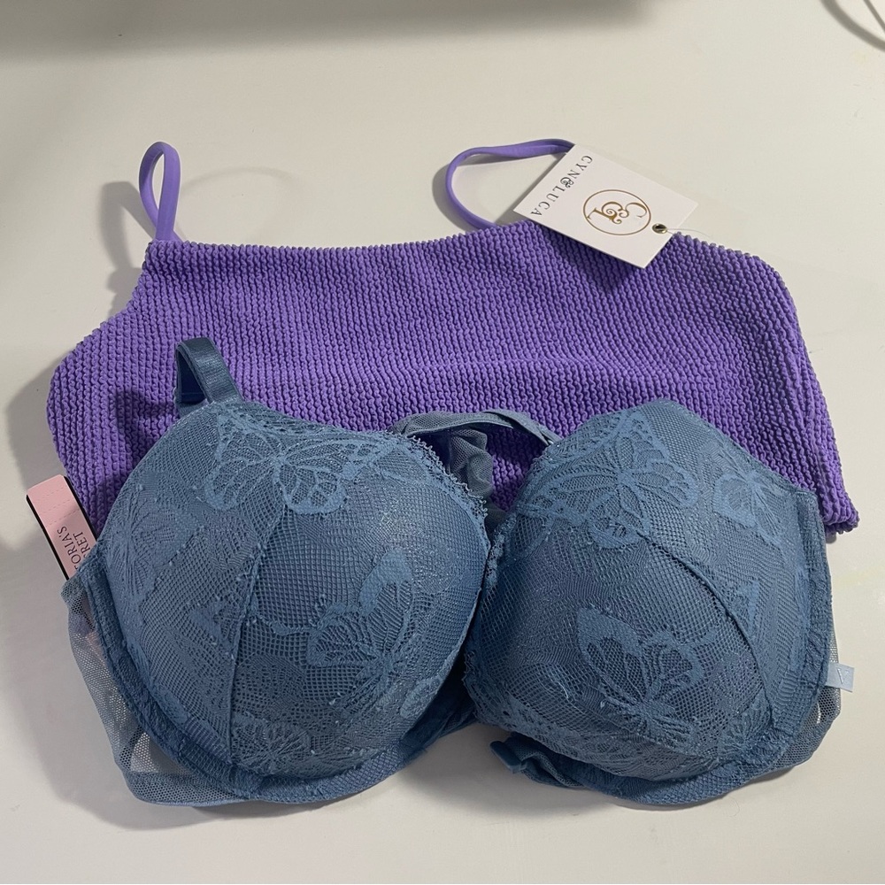 Lot of Victoria's Secret 36C and Anthropologie Large Bra top